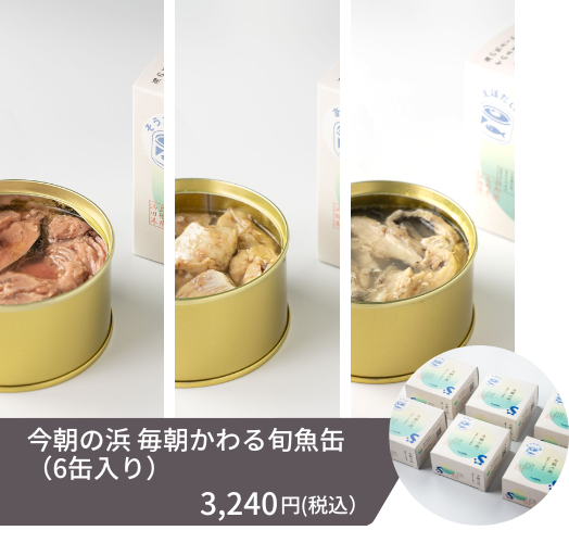 未利用魚や資源のSDGｓを考えた、日替わり魚の水煮缶詰セット（6缶入り）